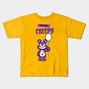 Cute but Creepy, Funny bear with a balloon design Kids T-Shirt